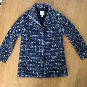 Blue J Crew tweed coat